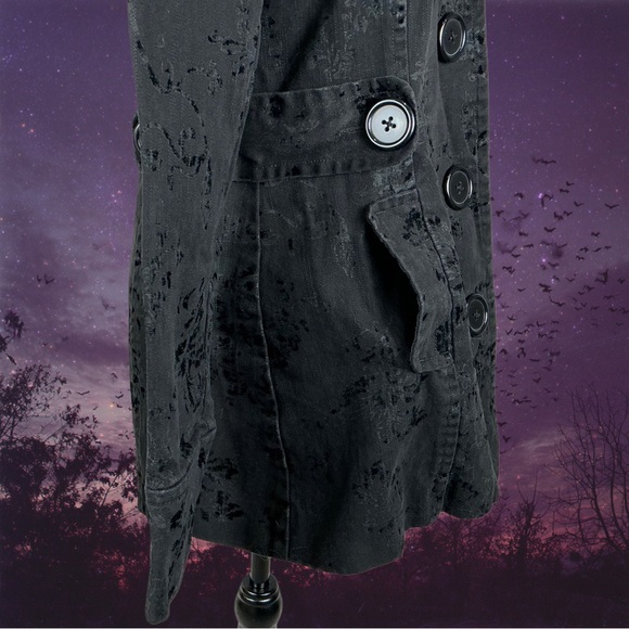 Nick & Mo Anthropology Black Jaquard Jacket Whimsigoth Goth Mid Length - Picture 10 of 15